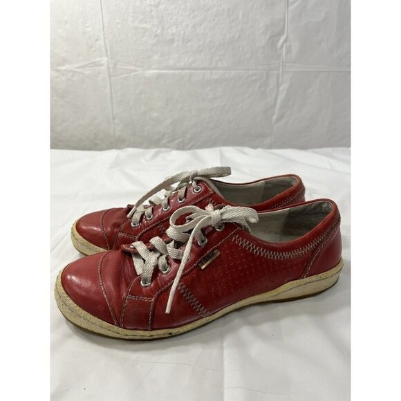 JOSEF SEIBEL Womens Red Leather Caspian Comfort Sneakers Size 7 - Picture 4 of 14